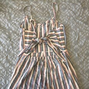 A multi color strip romper.